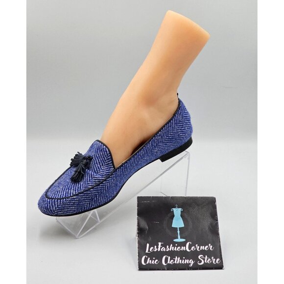Boden Women’s Blue Ines Herringbone Tassel Loafers Flats Shoes Sz 8 (38.5) 2916 - Picture 15 of 16
